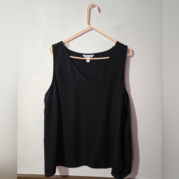 Nine West Tops - Nine West Sleeveless V-Neck Shell Tank Top Black Women's Plus Size 1X